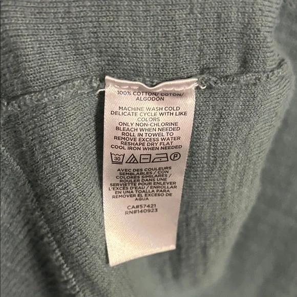 ANN TAYLOR LOFT X-Small Teal Open Cardigan Sweater Duster Cotton Layering Office - Picture 3 of 6